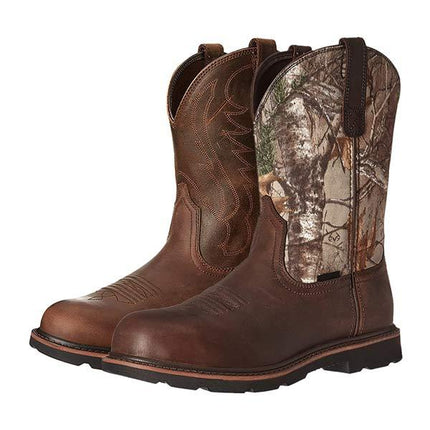 Men's Western Cowboy Boots | Durable Rubber Outsole | Innovative Cushioning | Full-Grain Leather | Comfortable All-Day Wear | Side Pulls for Easy Entry