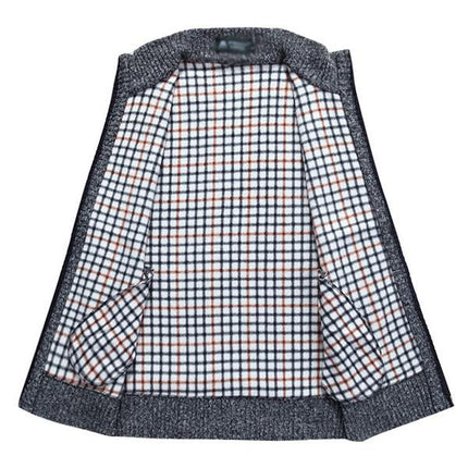 Men's Fleece Vest | Stand Collar | 2023 New Design | Soft Blended Fabric | Zipper Closure | Two Front Waist Pockets | Knitted Outerwear | Warm and Cozy | Ribbed Cuffs and Hem | Machine Washable