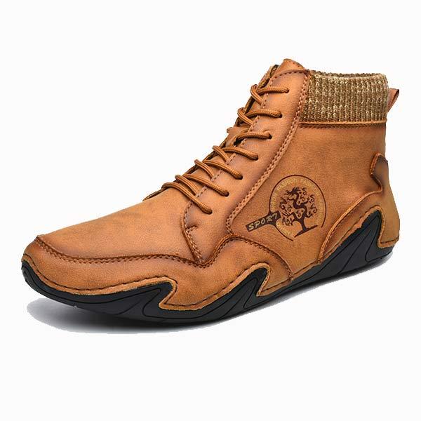 Vintage Leather Ankle Boots for Men | High-Quality Fit | Flexible Rubber Sole | Lightweight & Comfortable | Casual Boots for Work & Weekend