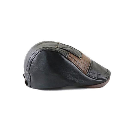 Men's Patchwork Leather Hat | Genuine Leather Cap | Stylish Men's Headwear | Vintage Patchwork Design | Comfortable Fit