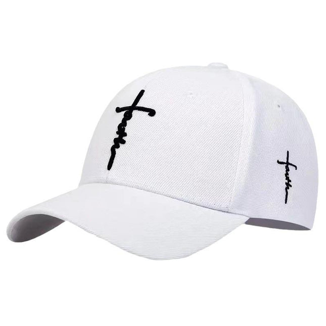 Men's Retro Casual Baseball Cap | Cross Faith Embroidery | Adjustable Strap | Cotton Material | Stylish Everyday Hat