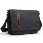 Durable Canvas Crossbody Bag | Adjustable Shoulder Strap | Interior Laptop Compartment | Multi-Pocket Design | Vintage Casual Style | Ideal for Business, Work, School | 38.5x36x36.5 cm