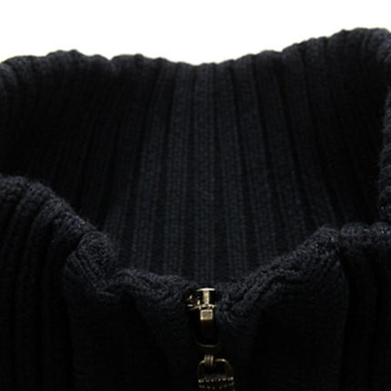 Men's Slim Fit Knit Cardigan | Stand Collar | Zipper Front | Casual Layering | Ribbed Cuffs & Hem | Breathable Fabric | Versatile Styling | With Pockets | Lightweight & Durable | Modern Minimalist Design