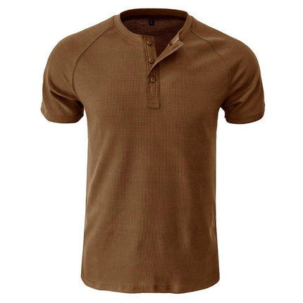 Men's Henley T-Shirt | Short Sleeve | Tough Guy Design | Soft Cotton Blend | Breathable | Comfortable Fit | Classic Henley Neckline | Durable Construction | Versatile Casual Style | Multiple Colors Available