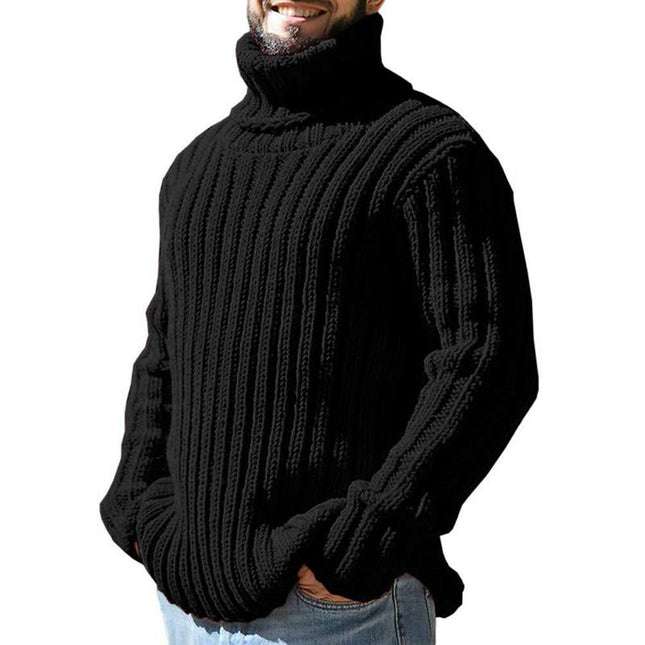 Men's Slim Fit Turtleneck Pullover Sweater | Acrylic Knit | Long Sleeve | Winter Fashion | Vintage Style | Casual Wear