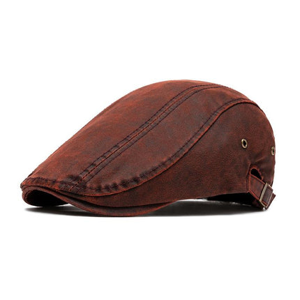 Men's Vintage Distressed Beret | Classic Style Artisanal Hat | Soft Fabric Blend | Adjustable Fit | Versatile Accessory for Casual and Formal Outfits | Timeless Rustic Charm