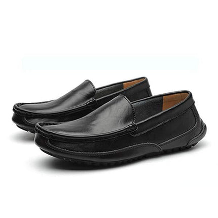 Men's Slip-On Leather Loafers | Medium Width | Comfort Fit | Durable Rubber Sole | Deconstructed Upper | Spring Summer Footwear