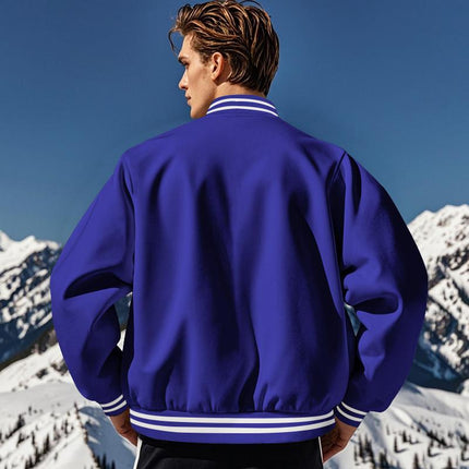Men's Fleece Baseball Jacket | Stand Collar | Casual Sports Outerwear | Warm & Cozy | Classic Style | Ribbed Cuffs & Hem | Multiple Pockets | Durable & Lightweight | Stylish Color Options | Perfect for Layering