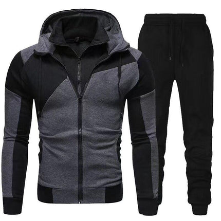 Men's Hoodie Sweatpants Set | Double Layer | Casual Sport Outfit | Hooded Sweatshirt with Drawstring | Long Sleeve | Cotton-Polyester Blend | Autumn Winter Apparel | Warm Insulation | Rich Colors | Relaxed Fit