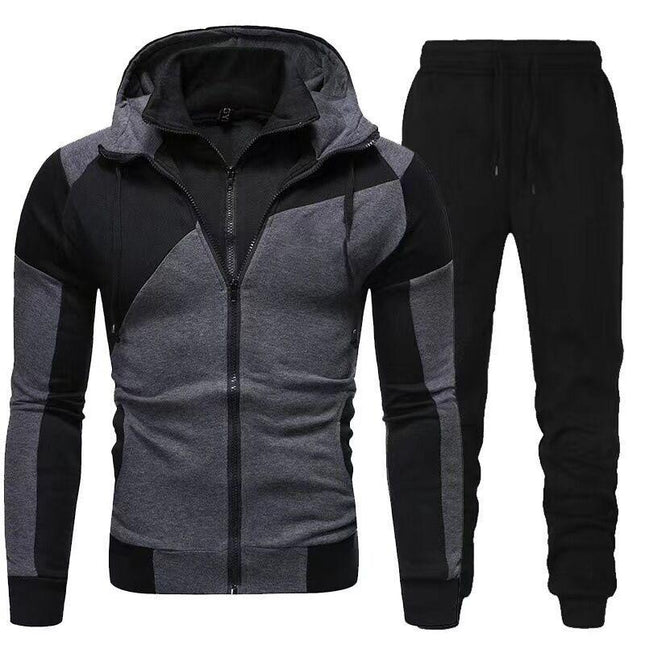Men's Hoodie Sweatpants Set | Double Layer | Casual Sport Outfit | Hooded Sweatshirt with Drawstring | Long Sleeve | Cotton-Polyester Blend | Autumn Winter Apparel | Warm Insulation | Rich Colors | Relaxed Fit