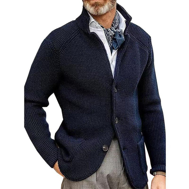 Men's Soft Knit Blazer | Stand Collar | Single Breasted | Patch Pockets | Casual & Smart Style | Cotton Blend | Tailored Fit | Versatile Layering | Easy Care | Various Sizes Available