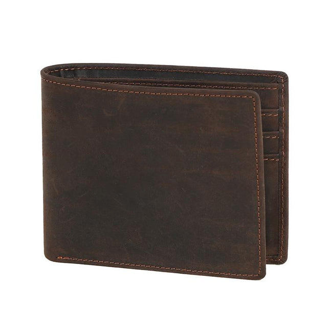 Vintage Leather Wallet | Genuine Cowhide | Classic Bifold Design | RFID Blocking | Spacious Card Slots | Durable Stitching | Elegant Gift Box