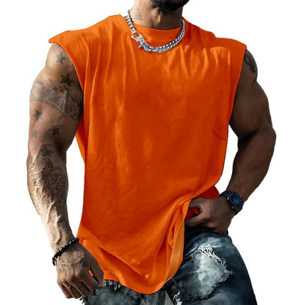 Men's Athletic Tank Top | Solid Color | Wide Shoulder | Round Neck | Moisture-Wicking Fabric | Tailored Fit | Versatile Activewear | Multiple Colors Available