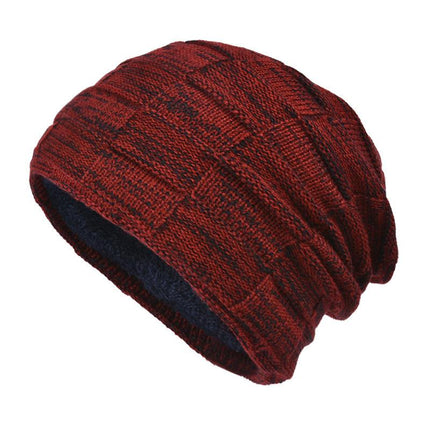 Men's Winter Hat | Velvet Finish | Thickened Wool Knit | Warm & Stylish | Ribbed Texture | Classic Design | Stretch Fit | Versatile Colors