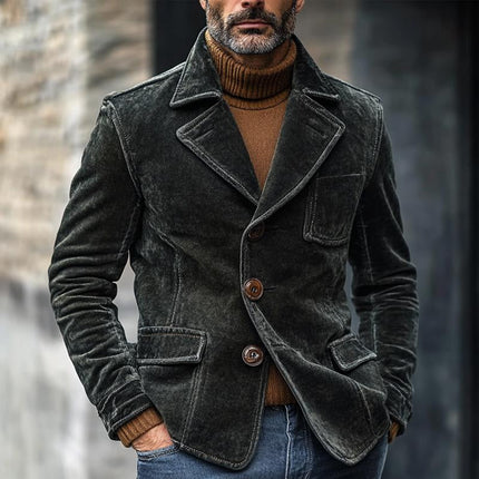 Men's Velvet Single Breasted Blazer | Tailored Fit | Notch Lapel | Long Sleeve | Premium Quality | Solid Colors | Classic Sophistication | Formal & Semi-Formal Occasions | Royal Blue | Wine Red | Black
