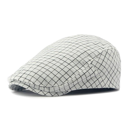 Men's Peaked Cap | Vintage Plaid | Premium Cotton | Breathable & Comfortable | Adjustable Fit | Timeless Style | Versatile Fashion Accessory | Perfect for Casual Outings & Outdoor Activities