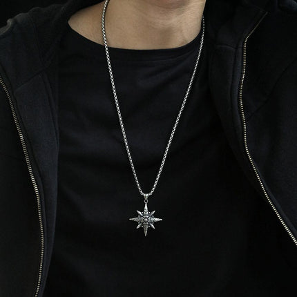 Vintage Octagonal Star Cross Pendant Necklace | Casual Jewelry | Fashionable Accessories for Women & Men