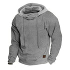 Men's Long Sleeve Sports Hoodie | Autumn Winter Activewear | Pullover Hoodie with Drawstring | Warm Breathable Polyester Spandex Blend | Athletic Fit with Kangaroo Pocket | Ideal for Casual Wear or Workouts