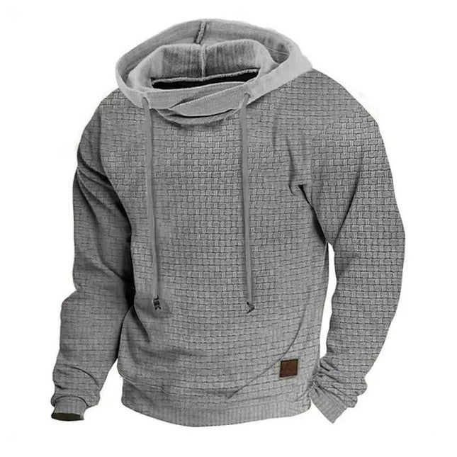 Men's Long Sleeve Sports Hoodie | Autumn Winter Activewear | Pullover Hoodie with Drawstring | Warm Breathable Polyester Spandex Blend | Athletic Fit with Kangaroo Pocket | Ideal for Casual Wear or Workouts