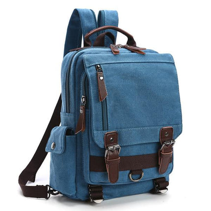 Casual Canvas Travel Backpack | Retro Design | Solid Color Outdoor Bag | Versatile & Durable for Men & Women