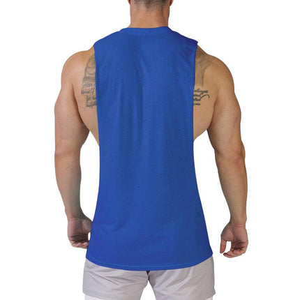 Men's Loose Fit Sports Tank Top | Solid Color | Large Side Slits | Sleeveless | Breathable Cotton Blend | Available in Multiple Colors & Sizes | Versatile Activewear