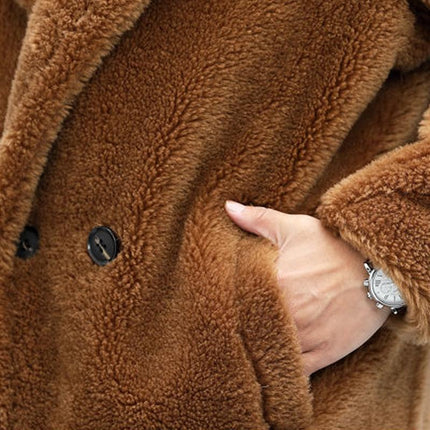 Men's Teddy Plush Lapel Long Coat | Warm Solid Color Outerwear | Luxurious Softness | Winter Insulation | Timeless Design | Statement-Making Elegance | Versatile Comfortable Style for Cold Weather