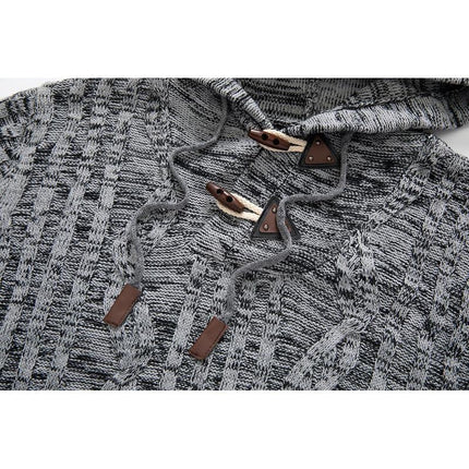 Men's Slim Fit Knit Hoodie | Long Sleeve | Hooded with Drawstring | Lightweight Fabric | Casual & Athleisure Wear | Ribbed Cuffs | Tailored Silhouette | Versatile Layering Piece