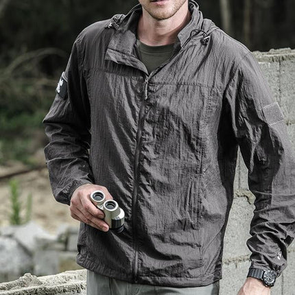Men's Lightweight Quick Dry Jacket | Water-Resistant Outerwear | Breathable Fabric | Zipper Closure | Long Sleeve | Two Flap Pockets | Machin Washable | Outdoor Hiking Jacket