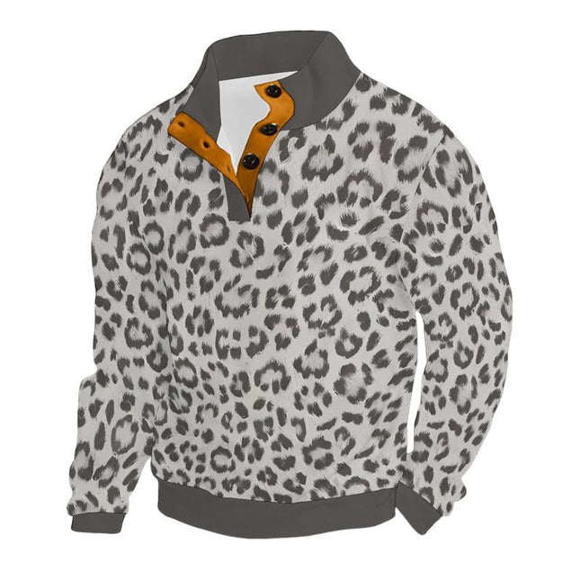 Men's Long Sleeve Henley Shirt | Casual Half-Placket Design | Printed Lightweight Fabric | Versatile Wardrobe Essential | Relaxed Fit | Breathable | Perfect for Everyday Wear