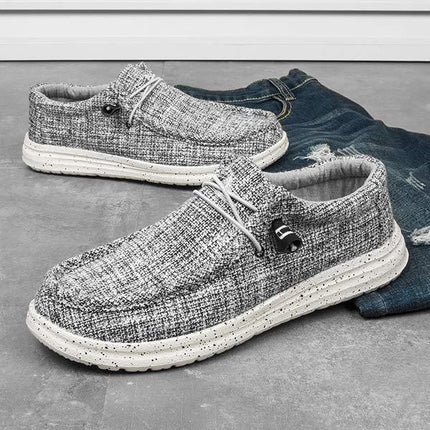 Men's Canvas Loafers | EVA Outsole | Premium Washed Canvas | Elastic Laces | Lightweight Comfort | Rounded Toe Design | Breathable Fabric | Odor-Reducing Insole | Machine Washable | Ideal Casual Shoe