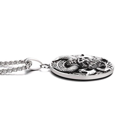 Nordic Viking Necklace | Vintage Style Pendant Necklace | Casual Jewelry | Norse Themed Charm | Unisex Accessory | Heritage Inspired Token | Mythology Tribute | Adjustable Chain