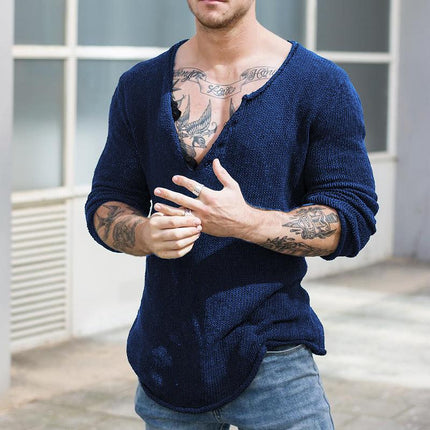 Men's Slim Fit Knitted Sweater | V Neck | Long Sleeve | Lightweight & Breathable | Casual & Semi-Formal | Versatile Layering | Premium Fabric | Ribbed Cuffs | Easy Care | Multiple Colors & Sizes Available