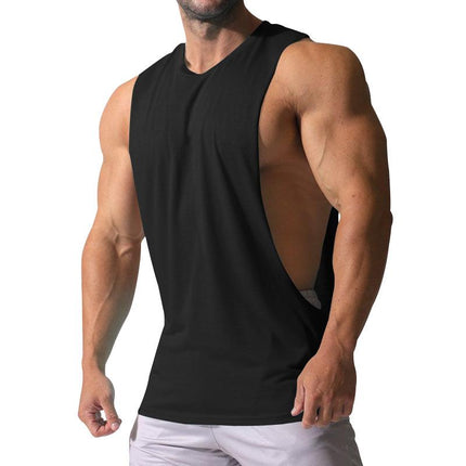 Men's Loose Fit Sports Tank Top | Solid Color | Large Side Slits | Sleeveless | Breathable Cotton Blend | Available in Multiple Colors & Sizes | Versatile Activewear
