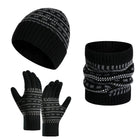 Men's Warm Knitted Hat | Scarf | Gloves Set | Soft Winter Accessories | Classic Design | Versatile Colors | Stretchable Fit | Cozy Cold Weather Gear