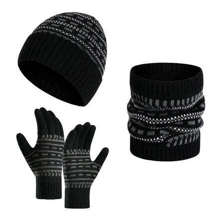 Men's Warm Knitted Hat | Scarf | Gloves Set | Soft Winter Accessories | Classic Design | Versatile Colors | Stretchable Fit | Cozy Cold Weather Gear