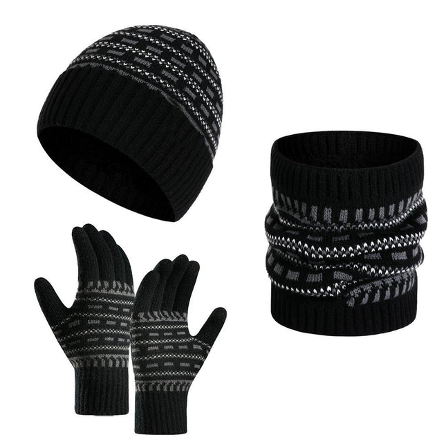 Men's Warm Knitted Hat | Scarf | Gloves Set | Soft Winter Accessories | Classic Design | Versatile Colors | Stretchable Fit | Cozy Cold Weather Gear