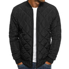 Men's Thermal Jacket | Padded Stand Collar | Solid Color | Warm Insulated Outerwear | Durable Polyester | Stylish Winter Coat | Casual & Formal Wardrobe Essential | With Side Pockets | Elasticized Cuffs