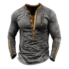 Men's Tactical Henley Long Sleeve T-Shirt | Zipper Neck | Durable Polyester Cotton Blend | Moisture-Wicking | Outdoor & Casual Wear | Black, Olive Green, Khaki, Navy Blue, Gray | Sizes S-3XL