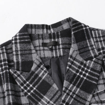 Men's Plaid Blazer | Autumn Winter Lapel Jacket | Thickened Wool-Blend Outerwear | Tailored Fit | Notched Lapel | Formal Business Casual Style | Full-Length Sleeves | Durable Lining | Warm & Elegant