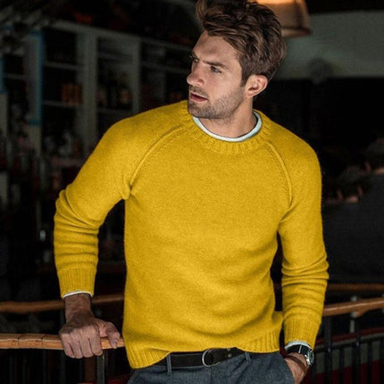 Men's Solid Color Knit Pullover Sweater | Crew Neck Soft Knitwear | Casual Winter Fall Spring | Comfortable Durable Warmth | Versatile Layering Jumper | Gift for Him