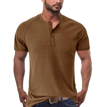 Men's Henley T-Shirt | Short Sleeve | Tough Guy Design | Soft Cotton Blend | Breathable | Comfortable Fit | Classic Henley Neckline | Durable Construction | Versatile Casual Style | Multiple Colors Available