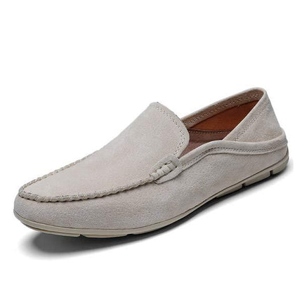 Men's Slip-On Loafers | Soft Suede Upper | Traditional Sewing | Collapsible Heel Pad | Flexible Rubber Sole | Casual Comfortable Footwear