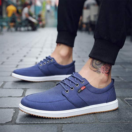 Men's Breathable Casual Shoes | Medium Width | Durable Cotton Canvas | Lightweight EVA Sole | Shock Absorption | Versatile Office to Beach Wear | Hand Wash | Comfort and Style