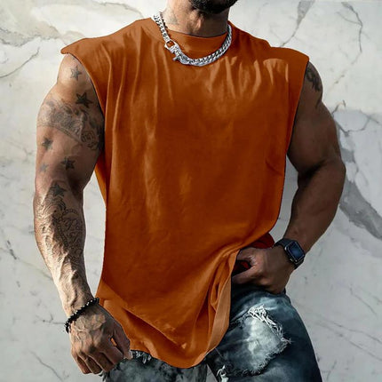 Men's Athletic Tank Top | Solid Color | Wide Shoulder | Round Neck | Moisture-Wicking Fabric | Tailored Fit | Versatile Activewear | Multiple Colors Available