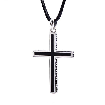 Retro Casual Simple Cross Pendant Necklace | Unisex Fashion Jewelry | Vintage Style | Classic Chain Accessory