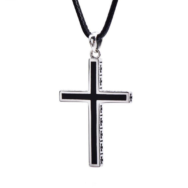Retro Casual Simple Cross Pendant Necklace | Unisex Fashion Jewelry | Vintage Style | Classic Chain Accessory