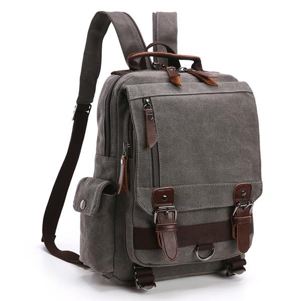 Casual Canvas Travel Backpack | Retro Design | Solid Color Outdoor Bag | Versatile & Durable for Men & Women