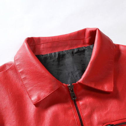 Men's Leather Jacket | Lapel Collar | Zip-Up Closure | Premium Quality | Classic Style | Sleek Silhouette | Durable Design | Casual & Formal Wear | Multiple Functional Pockets