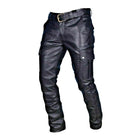 Men's Slim Fit Faux Leather Pants | Vintage Multi-Pocket Design | Edgy Streetwear | High-Quality Animal-Friendly Material | Stylish Texture | Easy Care | Versatile Fit | Ideal for Night Out or Smart-Casual Looks