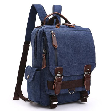 Casual Canvas Travel Backpack | Retro Design | Solid Color Outdoor Bag | Versatile & Durable for Men & Women